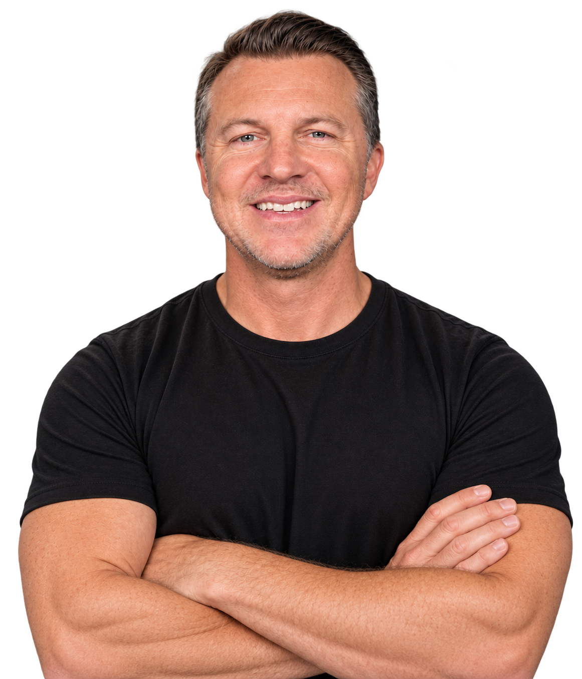 Joe, founder of Function Over 50, smiling with his arms crossed