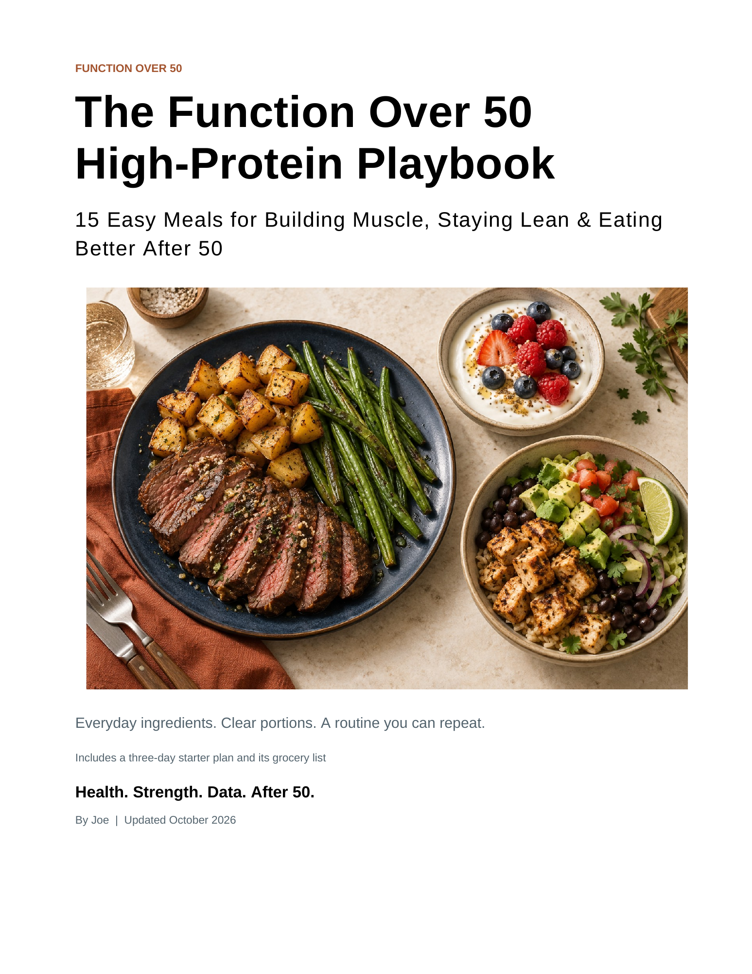 Cover of The Function Over 50 High-Protein Playbook